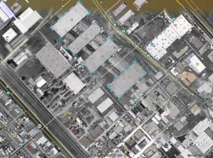 old San Carlos Airport 1948 showing buildings that exist in 2010